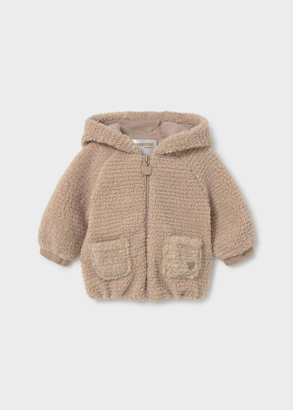 Newborn Girl Faux Fur Sweatshirt with Ears