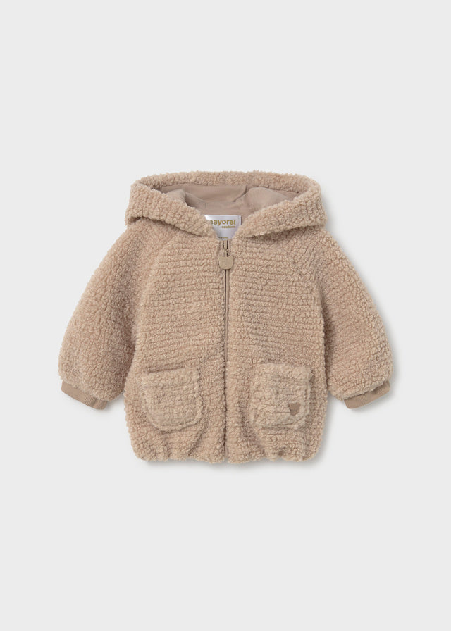 Newborn Girl Faux Fur Sweatshirt with Ears