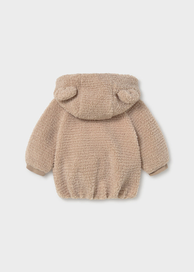Newborn Girl Faux Fur Sweatshirt with Ears
