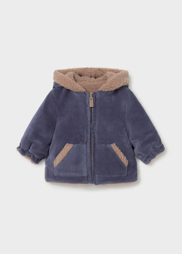 Baby Boy Indigo Reversible Faux Fur Coat