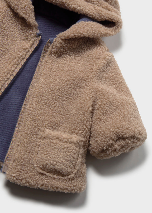 Baby Boy Indigo Reversible Faux Fur Coat