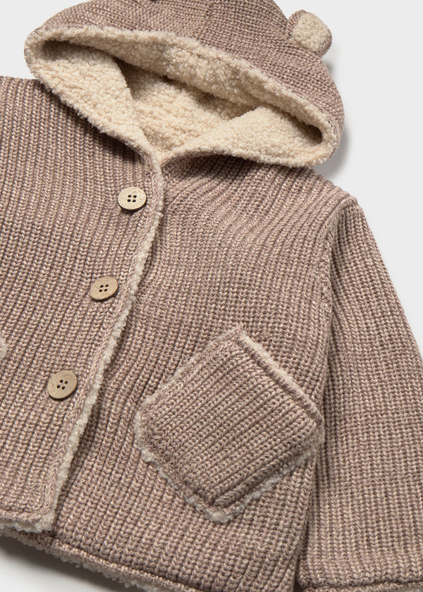 Knit Reversible Cardigan in Beige