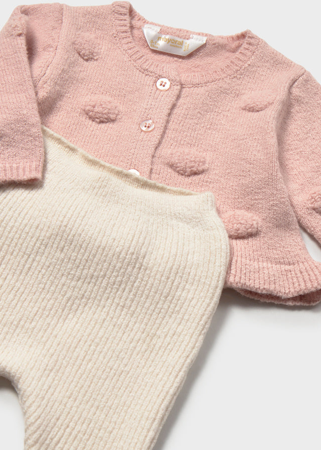 Newborn Girl Pants and Cardigan Set
