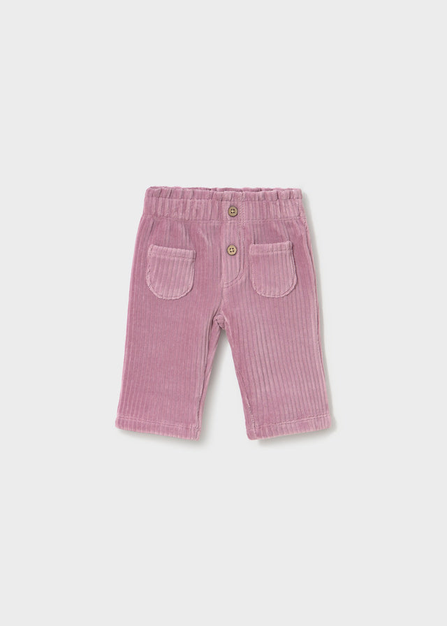 Newborn Girl Corduroy Pants - Grape