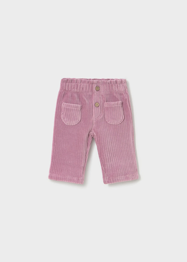 Newborn Girl Corduroy Pants - Grape