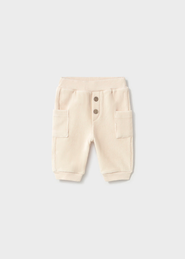 Newborn Boy Corduroy Pants - Milk