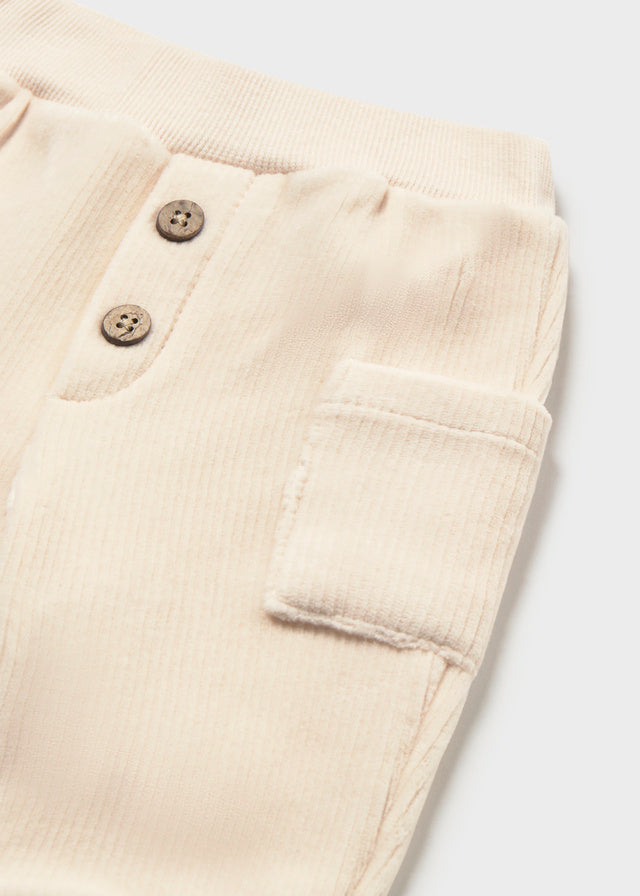 Newborn Boy Corduroy Pants - Milk