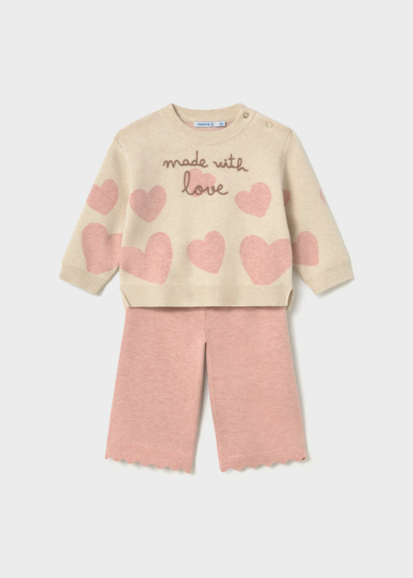 Baby Heart Trousers and Jumper Set