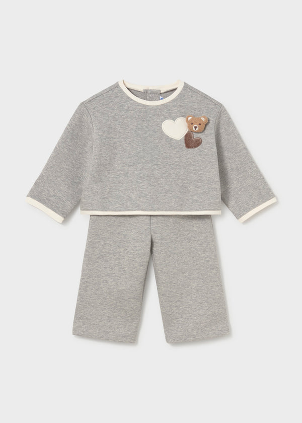 Baby Girl Embroidered Grey Set