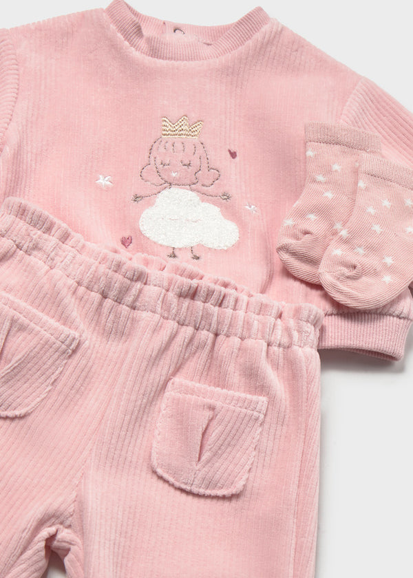 Newborn Girl Tracksuit With Socks