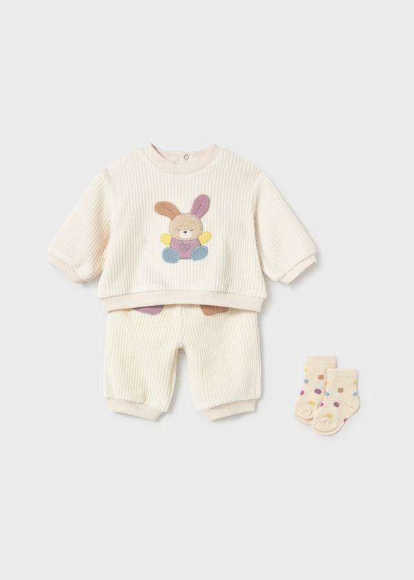 Ceramic Baby Girl Tracksuit With Socks