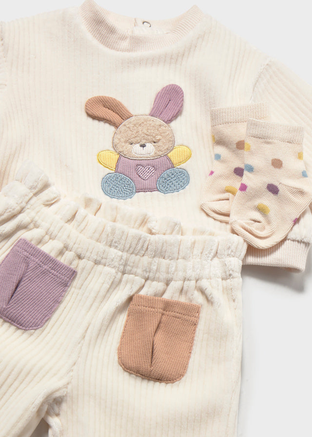 Ceramic Baby Girl Tracksuit With Socks