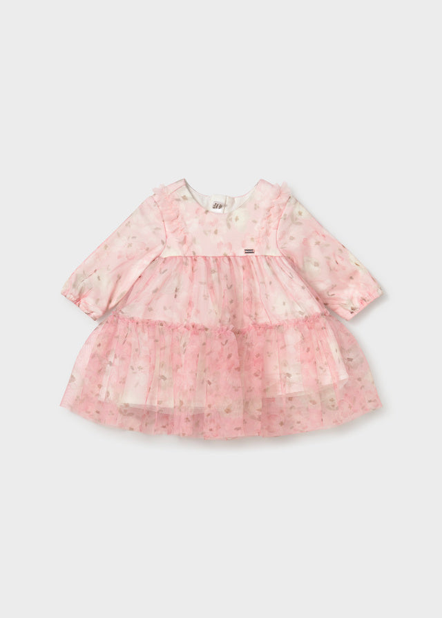 Newborn Girl Printed Tulle Dress