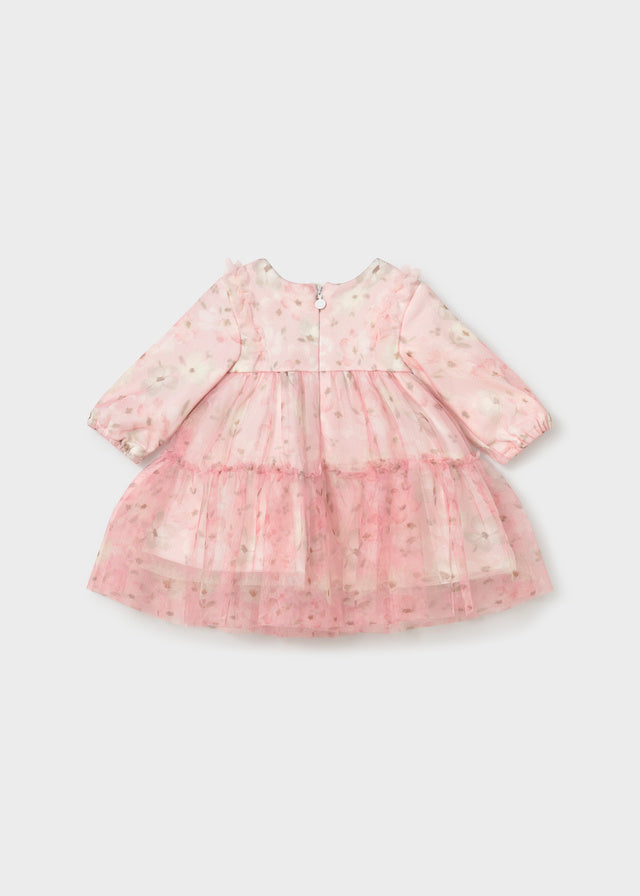 Newborn Girl Printed Tulle Dress