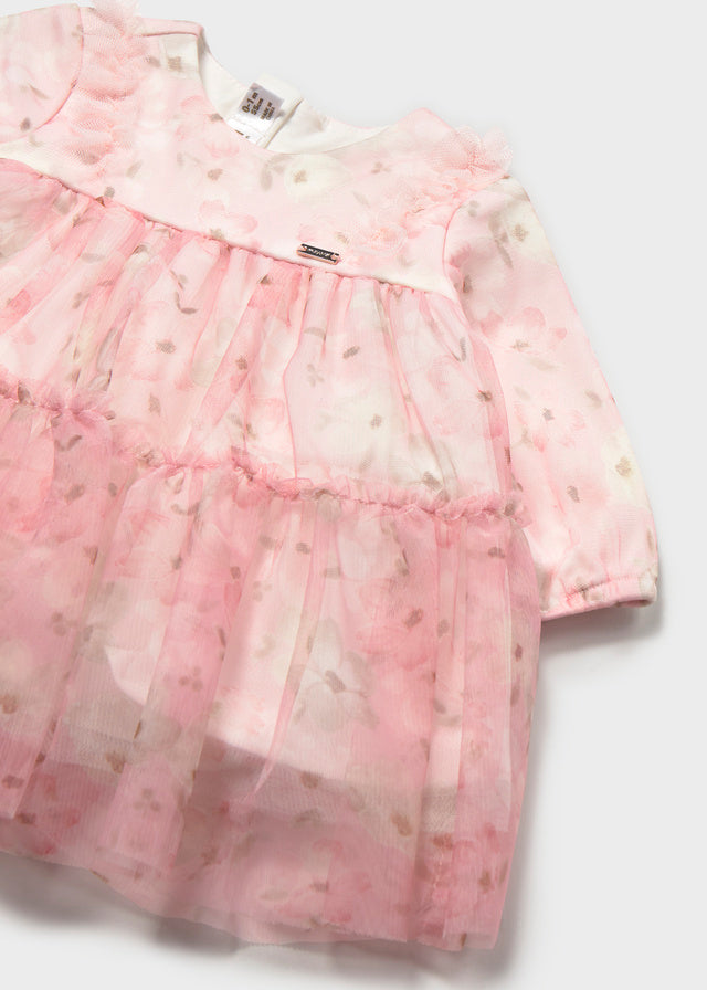 Newborn Girl Printed Tulle Dress