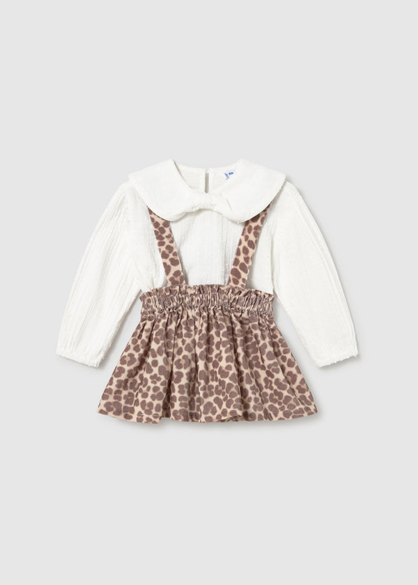 Baby Dungarees Skirt and Blouse Set