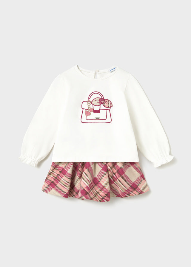 Baby Plaid Skirt and T-Shirt Set