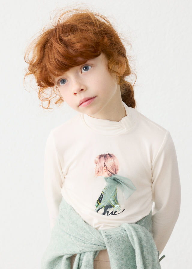 Girls Mock Neck T-Shirt