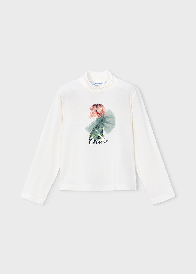 Girls Mock Neck T-Shirt
