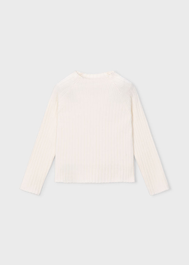 Girls' Soft Knitted Jumpers Beige and White