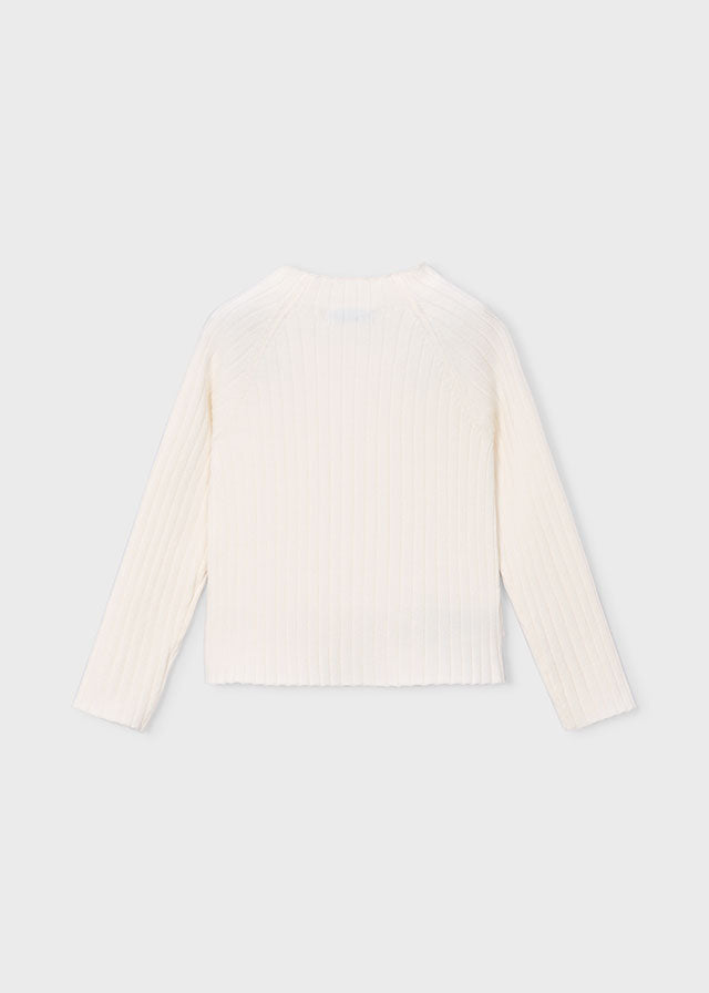 Girls' Soft Knitted Jumpers Beige and White