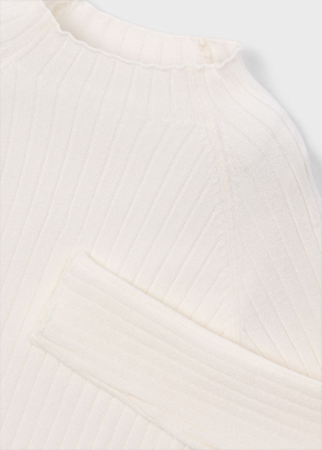Girls' Soft Knitted Jumpers Beige and White