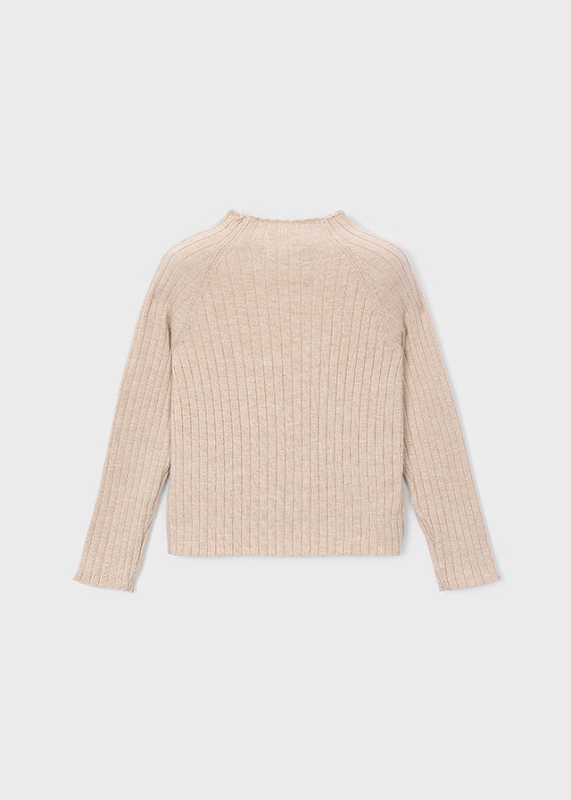 Girls' Soft Knitted Jumpers Beige and White
