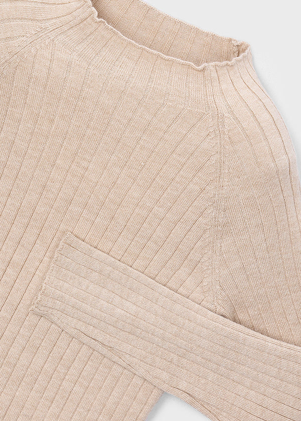 Girls' Soft Knitted Jumpers Beige and White