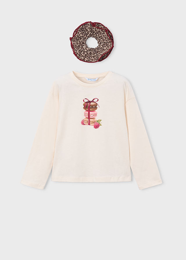 Girl T-Shirt With Leo Scrunchie