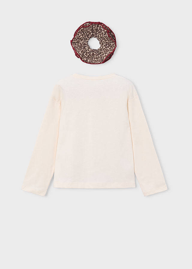 Girl T-Shirt With Leo Scrunchie