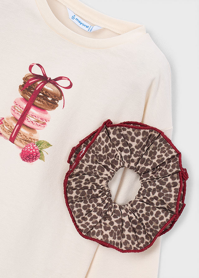 Girl T-Shirt With Leo Scrunchie