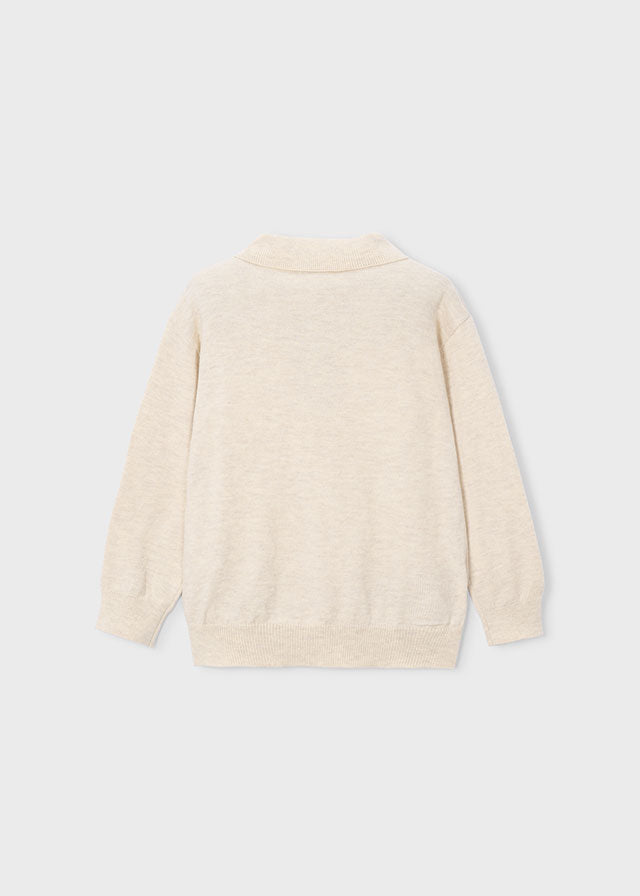 Boy Knit Polo Beige