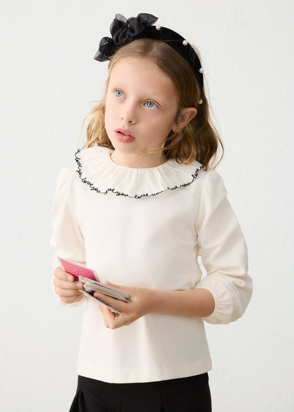 Girl Ruffle Collar Blouse