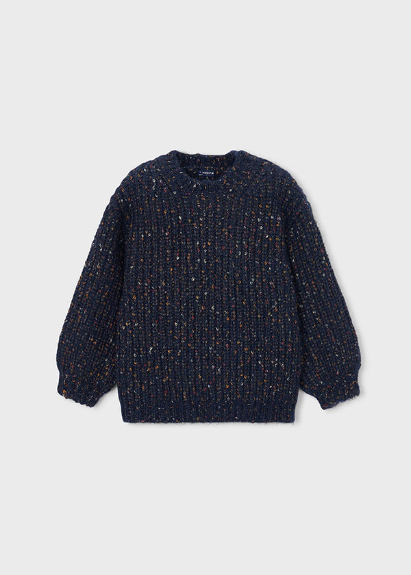 Tweed Knit Sweater in Onyx Speckle
