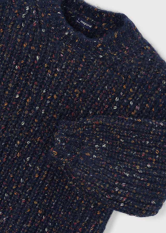 Tweed Knit Sweater in Onyx Speckle