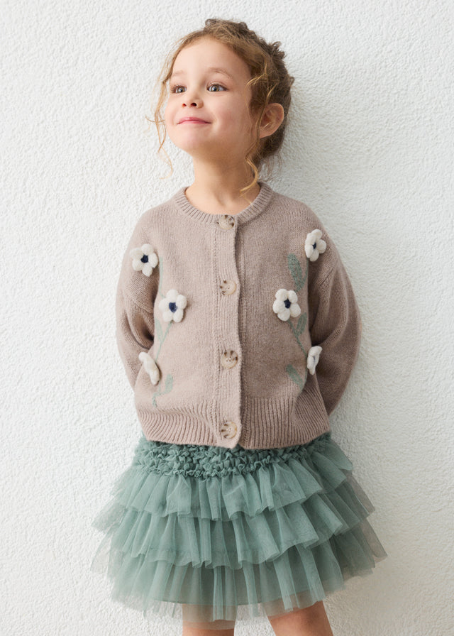 Girl Floral Knit Cardigan