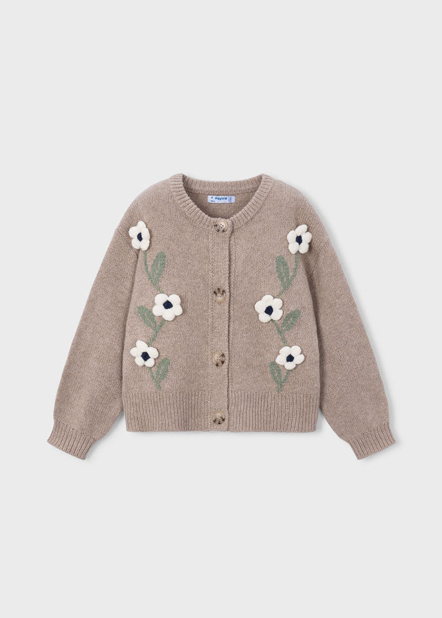 Girl Floral Knit Cardigan