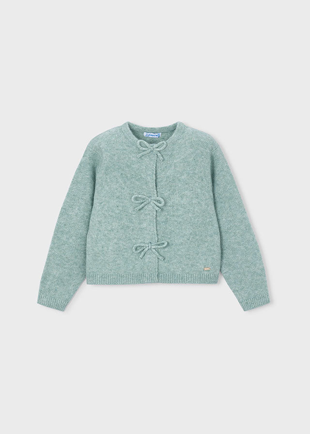 Girl Knit Cardigan With Bows