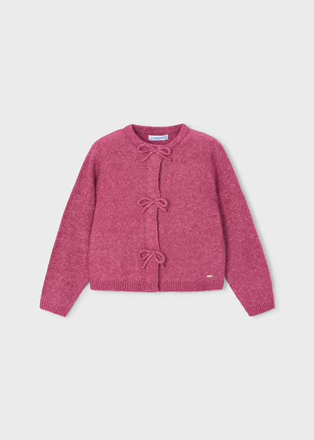 Girl Knit Cardigan With Bows