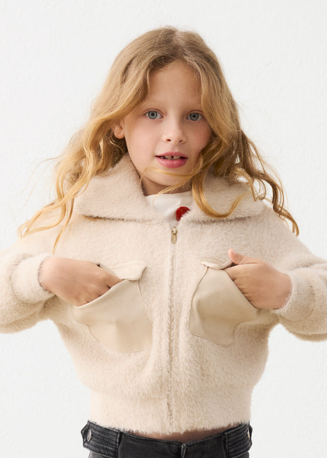 Girl Zip-up Knit Jacket