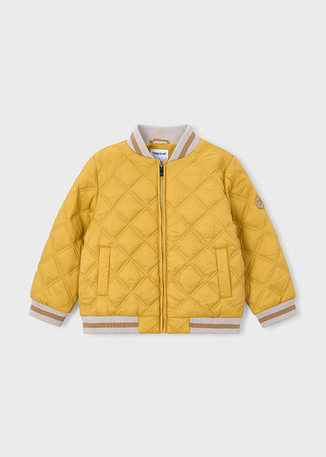 Boy Bomber Puffer Jackets Green and Yellow colors