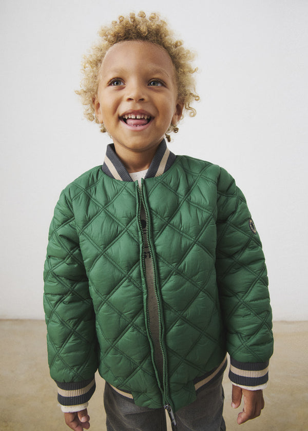 Boy Bomber Puffer Jackets Green and Yellow colors