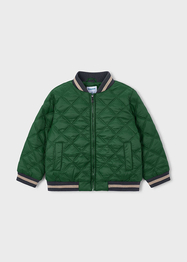Boy Bomber Puffer Jackets Green and Yellow colors
