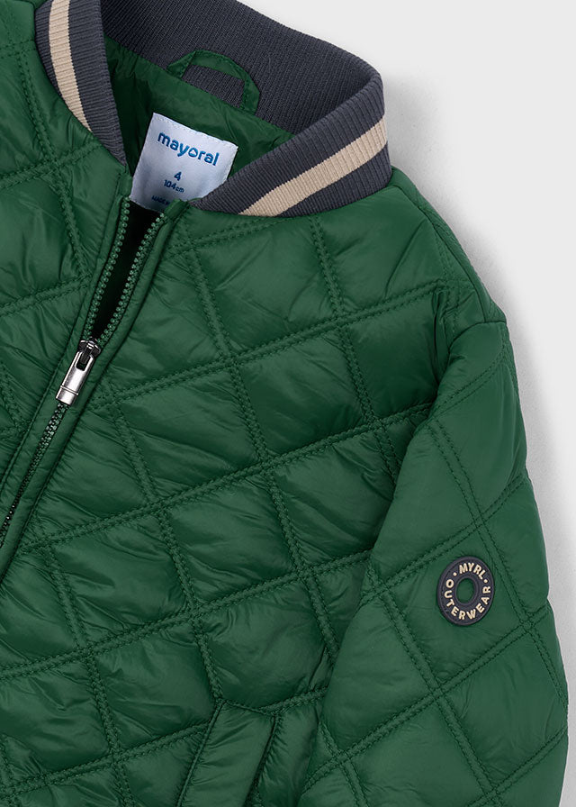 Boy Bomber Puffer Jackets Green and Yellow colors