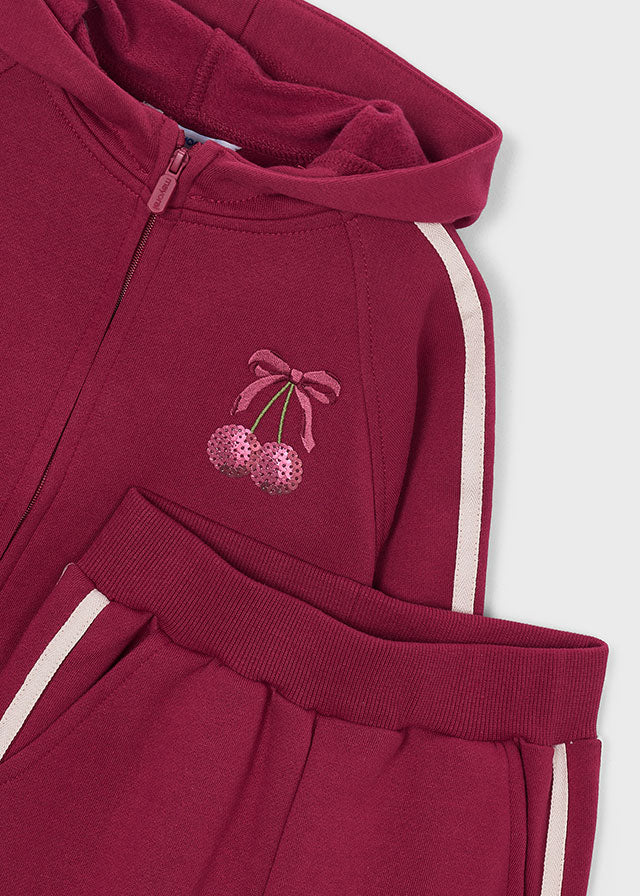 Girl Cherry Bow Tracksuit