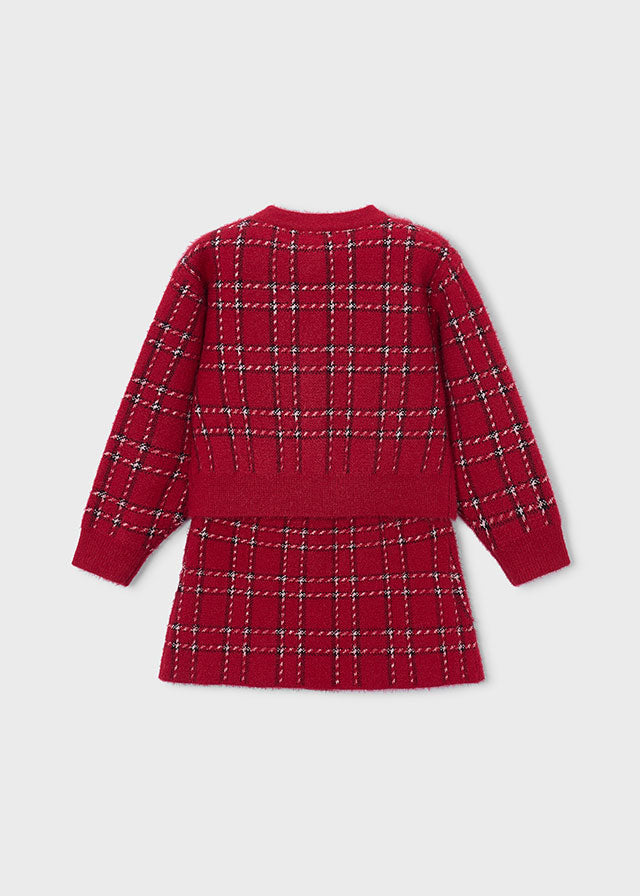 Girl Skirt and Knit Cardigan Set
