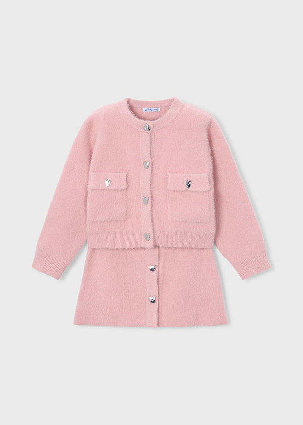 Girl Skirt and Knit Cardigan Set