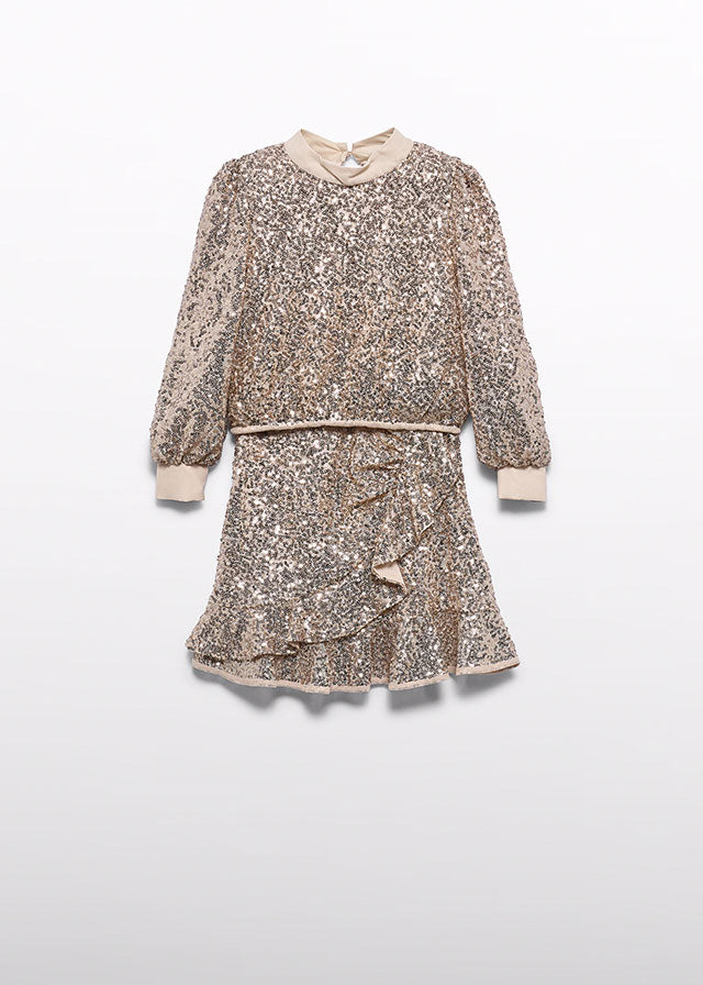 Girl Sequin Skirt Sets 2 colors Gold n Pink