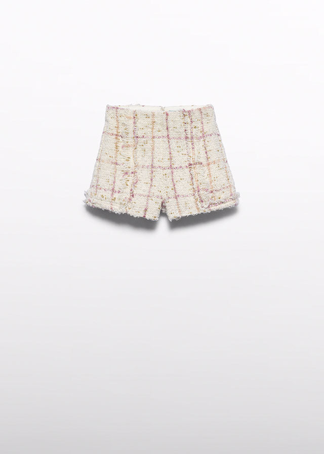 Checked Tweed Shorts