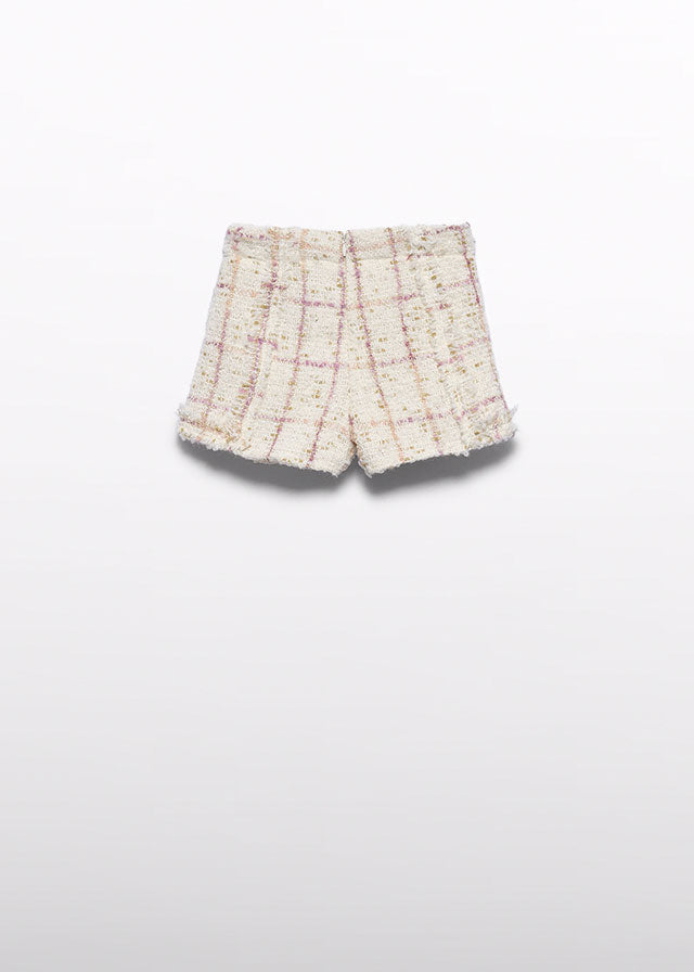 Checked Tweed Shorts